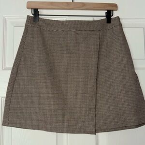 Target A New Day houndstooth plaid wrap mini skirt size 4🤎🖤🤍